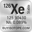 126xe isotope 126xe enriched 126xe abundance 126xe atomic mass 126xe