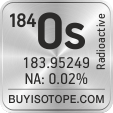 184os isotope 184os enriched 184os abundance 184os atomic mass 184os