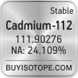 cadmium-112 isotope cadmium-112 enriched cadmium-112 abundance cadmium-112 atomic mass cadmium-112