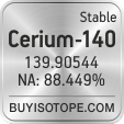 cerium-140 isotope cerium-140 enriched cerium-140 abundance cerium-140 atomic mass cerium-140