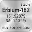 erbium-162 isotope erbium-162 enriched erbium-162 abundance erbium-162 atomic mass erbium-162