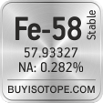 fe-58 isotope fe-58 enriched fe-58 abundance fe-58 atomic mass fe-58
