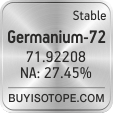 germanium-72 isotope germanium-72 enriched germanium-72 abundance germanium-72 atomic mass germanium-72