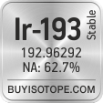 ir-193 isotope ir-193 enriched ir-193 abundance ir-193 atomic mass ir-193