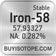 iron-58 isotope iron-58 enriched iron-58 abundance iron-58 atomic mass iron-58