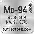 mo-94 isotope mo-94 enriched mo-94 abundance mo-94 atomic mass mo-94