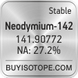 neodymium-142 isotope neodymium-142 enriched neodymium-142 abundance neodymium-142 atomic mass neodymium-142