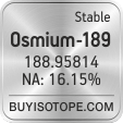 osmium-189 isotope osmium-189 enriched osmium-189 abundance osmium-189 atomic mass osmium-189