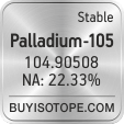 palladium-105 isotope palladium-105 enriched palladium-105 abundance palladium-105 atomic mass palladium-105