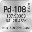 pd-108 isotope pd-108 enriched pd-108 abundance pd-108 atomic mass pd-108