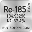 re-185 isotope re-185 enriched re-185 abundance re-185 atomic mass re-185