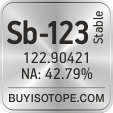 sb-123 isotope sb-123 enriched sb-123 abundance sb-123 atomic mass sb-123