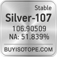 silver-107 isotope silver-107 enriched silver-107 abundance silver-107 atomic mass silver-107