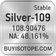 silver-109 isotope silver-109 enriched silver-109 abundance silver-109 atomic mass silver-109