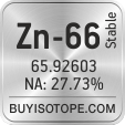 zn-66 isotope zn-66 enriched zn-66 abundance zn-66 atomic mass zn-66