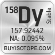 158dy isotope 158dy enriched 158dy abundance 158dy atomic mass 158dy