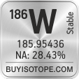 186w isotope 186w enriched 186w abundance 186w atomic mass 186w