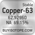 copper-63 isotope copper-63 enriched copper-63 abundance copper-63 atomic mass copper-63