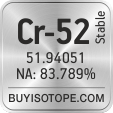 cr-52 isotope cr-52 enriched cr-52 abundance cr-52 atomic mass cr-52