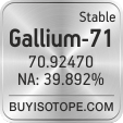 gallium-71 isotope gallium-71 enriched gallium-71 abundance gallium-71 atomic mass gallium-71