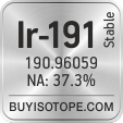 ir-191 isotope ir-191 enriched ir-191 abundance ir-191 atomic mass ir-191