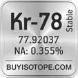 kr-78 isotope kr-78 enriched kr-78 abundance kr-78 atomic mass kr-78