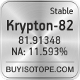 krypton-82 isotope krypton-82 enriched krypton-82 abundance krypton-82 atomic mass krypton-82