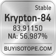 krypton-84 isotope krypton-84 enriched krypton-84 abundance krypton-84 atomic mass krypton-84