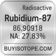 rubidium-87 isotope rubidium-87 enriched rubidium-87 abundance rubidium-87 atomic mass rubidium-87