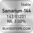 samarium-144 isotope samarium-144 enriched samarium-144 abundance samarium-144 atomic mass samarium-144