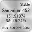 samarium-152 isotope samarium-152 enriched samarium-152 abundance samarium-152 atomic mass samarium-152