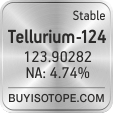 tellurium-124 isotope tellurium-124 enriched tellurium-124 abundance tellurium-124 atomic mass tellurium-124