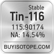 tin-116 isotope tin-116 enriched tin-116 abundance tin-116 atomic mass tin-116