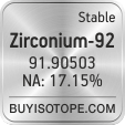 zirconium-92 isotope zirconium-92 enriched zirconium-92 abundance zirconium-92 atomic mass zirconium-92