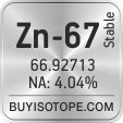 zn-67 isotope zn-67 enriched zn-67 abundance zn-67 atomic mass zn-67