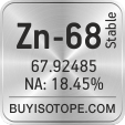 zn-68 isotope zn-68 enriched zn-68 abundance zn-68 atomic mass zn-68
