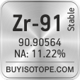 zr-91 isotope zr-91 enriched zr-91 abundance zr-91 atomic mass zr-91